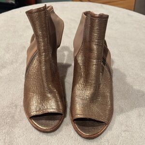 Donald J. Pliner Bronze Peep-Toe Heeled Boots